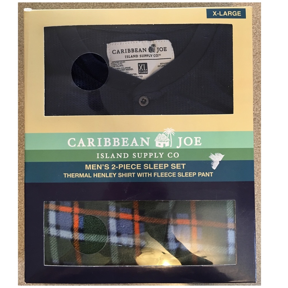 NWTS Caribbean Joe mens two piece pajamas